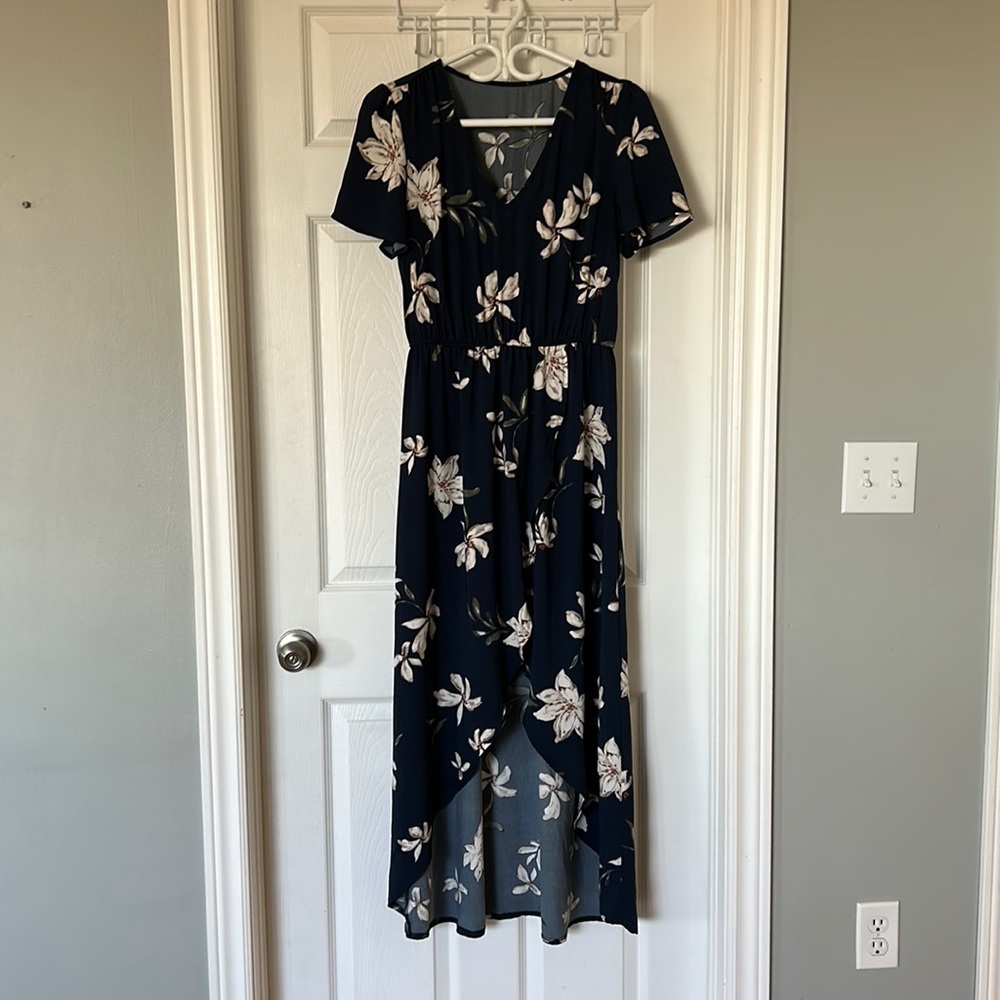 Navy floral dress